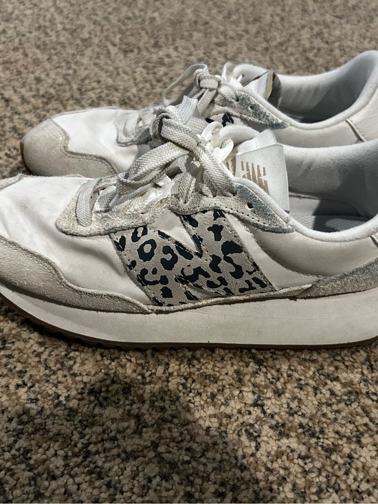 New Balance Shoes - Women’s New Balance White Leopard-Print Casual Sneakers